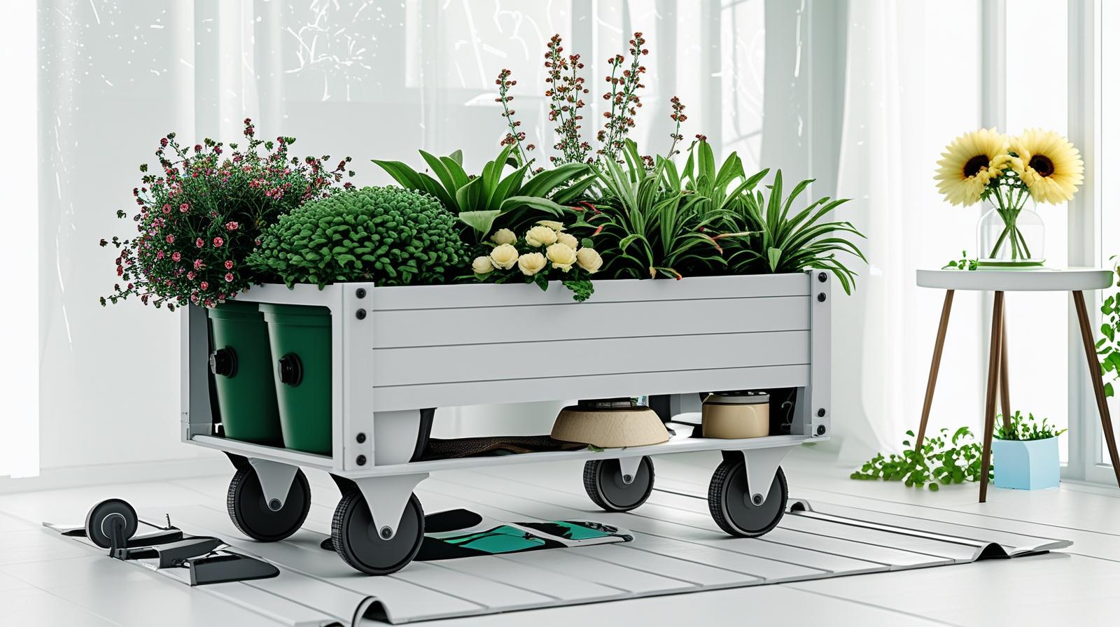 Elevated Raised Garden Bed with Wheels